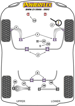 BMW Z Series Z1 (1988 - 1991) Powerflex diagram - Reference 19