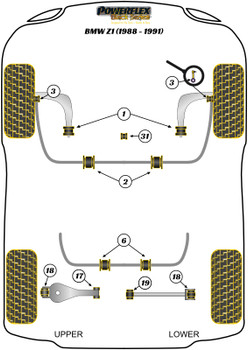 BMW Z Series Z1 (1988 - 1991) Powerflex diagram - Reference 19