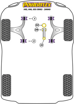 Alfa Romeo 145, 146, 155 (1992-2000) Powerflex diagram