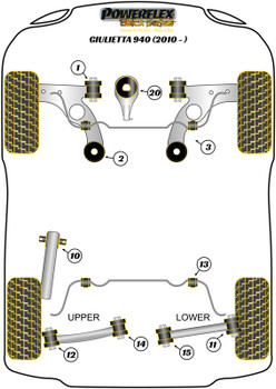 Alfa Romeo Giulietta 940 (2010 - 2020) Powerflex diagram - Reference 1