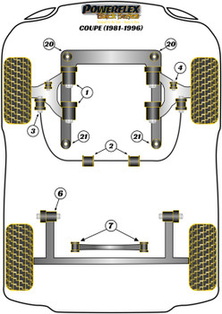 Audi 80 / 90 - inc S2/RS2 & Quattro (1976 - 2000) Coupe (1981-1996) Powerflex diagram - Reference 1