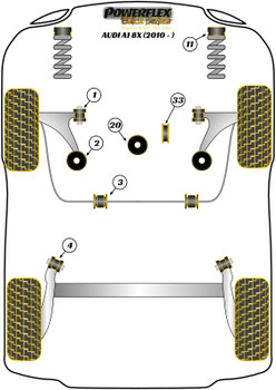 Audi A1 / S1 (2010 on) A1 8X (2010 - 2018) Powerflex diagram - Reference 4