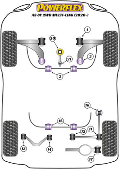 Audi A3 / S3 / RS3 A3 / S3 / RS3 8Y (2020 on) A3 MK4 8Y FWD (2020 on) Multi-Link Powerflex diagram - Reference 2