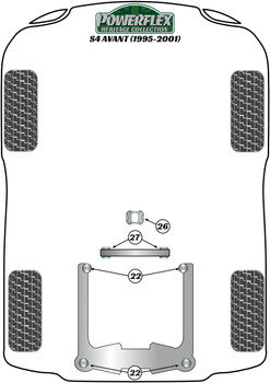 Audi A4 / S4 / RS4 A4 / S4 / RS4 B5 (1995-2001) S4 Avant (1995-2001) Powerflex diagram - Reference 27