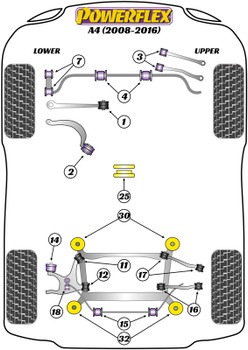 Audi A4 / S4 / RS4 A4 / S4 / RS4 B8 (2008-2016) A4 (2008-2016) Powerflex diagram - Reference 14