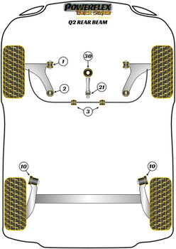 Audi Q2 (2017 - On) Q2 2WD REAR BEAM Powerflex diagram - Reference 3