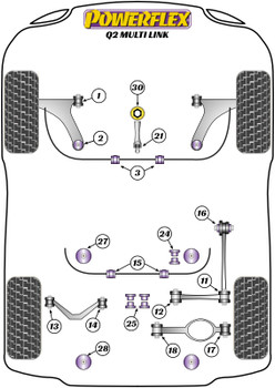 Audi Q2 (2017 - On) Q2 4WD Quattro MULTI LINK Powerflex diagram - Reference 13