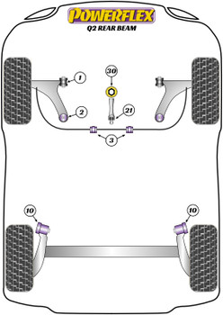 Audi Q2 (2017 - On) Q2 2WD REAR BEAM Powerflex diagram - Reference 30