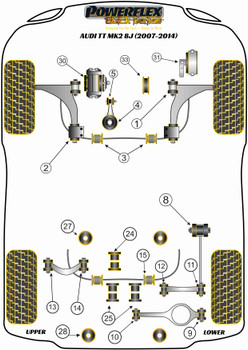 Audi TT Models TT / TTRS MK2 8J (2007-2014) TT MK2 8J (2007-2014) Powerflex diagram - Reference 9
