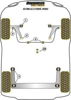 Citroen AX Mk1 & 2 (1986-1998) Powerflex diagram - Reference 4