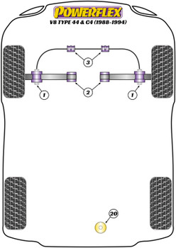 Audi V8 Type 4C (1988-1994) Powerflex diagram - Reference 20