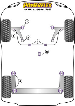 Citroen AX Mk1 & 2 (1986-1998) Powerflex diagram - Reference 4