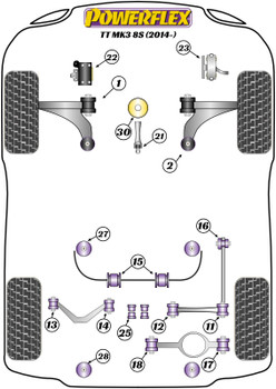 Audi TT Models TT / TTRS Mk3 FV/8S (2014 - 2023) Powerflex diagram - Reference 12