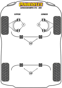 De Tomaso Longchamp (1972 -1989) Powerflex diagram - Reference 3