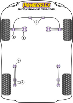 Daewoo Matiz M100 & M150 (1998-2008) Powerflex diagram - Reference 6