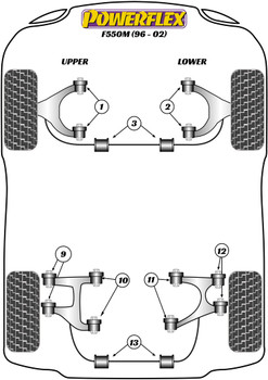 Ferrari 550 Maranello & Barchetta (1996 - 2002) Powerflex diagram - Reference 1
