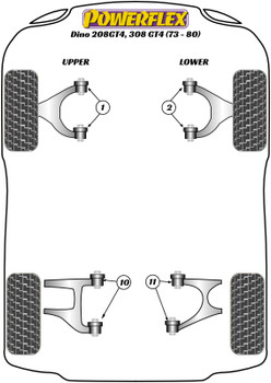 Ferrari Dino 208/308 GT4 (1973 - 1980) Powerflex diagram - Reference 1