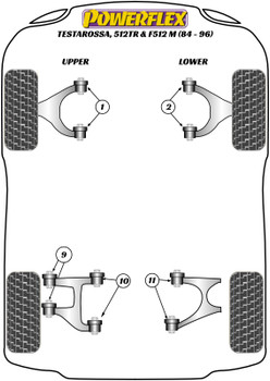 Ferrari Testarossa, 512TR and 512M (1986 - 1994) Powerflex diagram - Reference 11