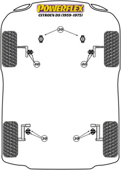 Citroen DS (1959 - 1975) Powerflex diagram - Reference 30
