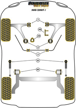 Fiat 500 Models Abarth 500/595/695 (2007-) Powerflex diagram - Reference 10