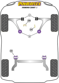 Fiat Fiorino (2007-on) Powerflex diagram