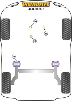 Fiat 500L (2012 - ) Powerflex diagram - Reference 25