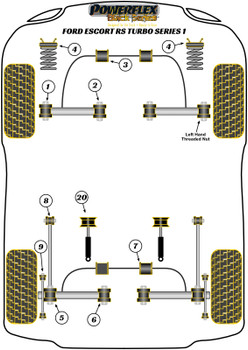 Ford Escort Models Escort RS Turbo Series 1 (1984 - 1986) Powerflex diagram - Reference 4