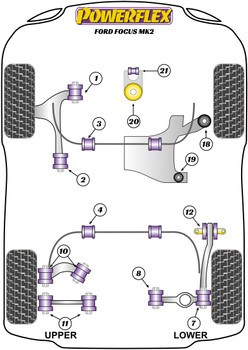 Ford Focus Models Focus Mk2 inc ST and RS (2005-2010) Focus MK2 (2005-2010) Powerflex diagram - Reference 10