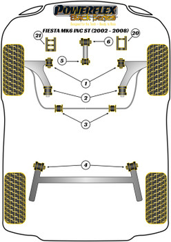 Ford Fiesta Models Fiesta Mk6 inc ST (2002-2008) Powerflex diagram - Reference 3