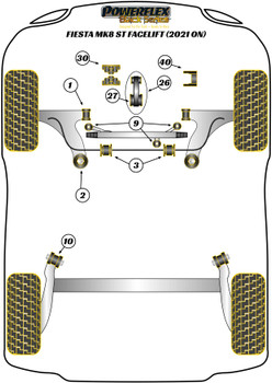 Ford Fiesta Models Fiesta MK8/8.5 inc ST (2017 on) Fiesta MK8.5 ST 200 Facelift (2021 on) Powerflex diagram - Reference 27