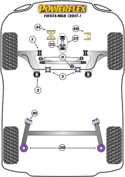 Ford Fiesta Models Fiesta MK8/8.5 inc ST (2017 on) Fiesta MK8 (2017 - ON) Powerflex diagram - Reference 10