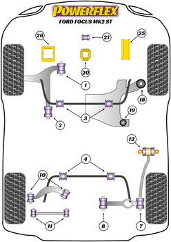 Ford Focus Models Focus Mk2 inc ST and RS (2005-2010) Focus MK2 ST (2005-2010) Powerflex diagram - Reference 26