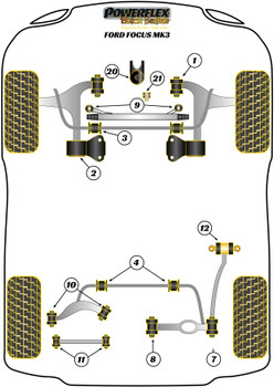 Ford Focus Models Focus Mk3 inc ST and RS (2011-2018) Focus Mk3 (2011-2018) Powerflex diagram - Reference 12
