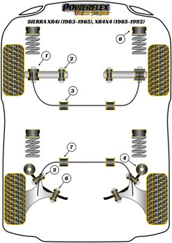Ford Sierra Models Sierra XR4i (1983-1985), XR4x4 (1985-1992) Powerflex diagram - Reference 7