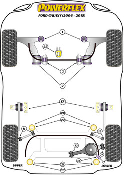 Ford Galaxy Models Galaxy MK3 (2006 - 2015) Powerflex diagram - Reference 14