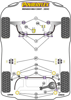 Ford Mondeo Models Mondeo MK4 (2007 - 2014) Powerflex diagram - Reference 3