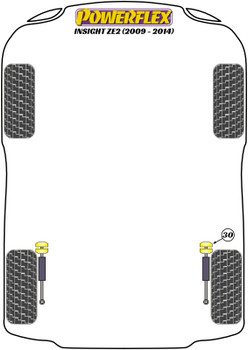 Honda Insight ZE2 (2009 - 2014) Powerflex diagram - Reference 30