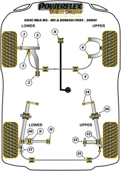 Honda Civic Models Civic Mk6 MA-MC inc Aerodeck & Domani (1995-2005) Powerflex diagram - Reference 10