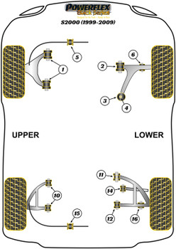 Honda S2000 (1999-2009) Powerflex diagram - Reference 16