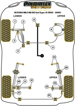 Honda Integra Models Integra Mk3 DB/DC2 inc. Type-R (1993-2001) Powerflex diagram - Reference 4