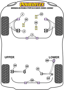 Honda Integra Models Integra Mk4 DC5 Type R/S (2001 - 2006) Powerflex diagram - Reference 23