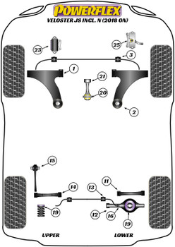 Hyundai Veloster Models Veloster JS inc N (2018 on) Powerflex diagram - Reference 14