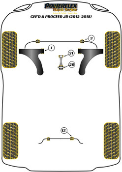 Kia Cee'd/Proceed/XCeed Models Cee'd/Procee'd JD (2012-2018) Powerflex diagram - Reference 13