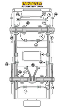 Land Rover Defender Defender (1984 - 1993) Powerflex diagram - Reference 3