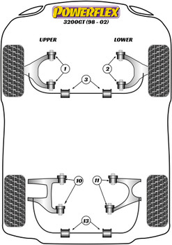 Maserati 3200GT (1988 - 2002) Powerflex diagram - Reference 2