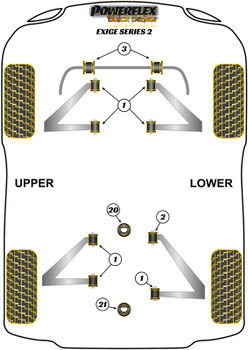Lotus Exige (2000 - 2021) Exige Series 2 (2004-2011) Powerflex diagram - Reference 21