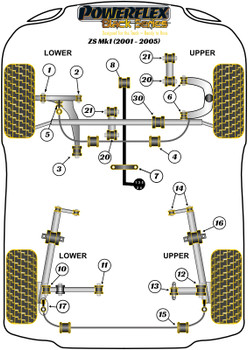 MG ZS Mk1 (2001-2005) Powerflex diagram - Reference 7