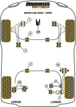 Mazda Mazda 3 Mazda 3 BK (2004-2009) Powerflex diagram - Reference 10