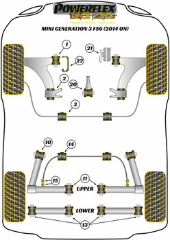 Mini F55 / F56 Gen 3 (2014 - 2024) Powerflex diagram - Reference 1