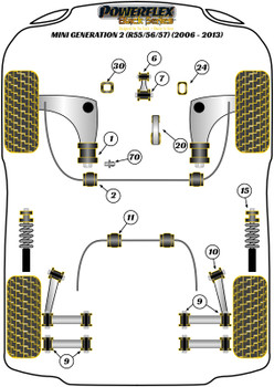 Mini R56/57 Gen 2 (2006 - 2013) Powerflex diagram - Reference 11